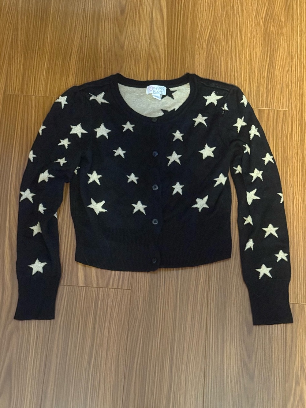 1989 Place Girls Black Star Sweater SZ  7/8